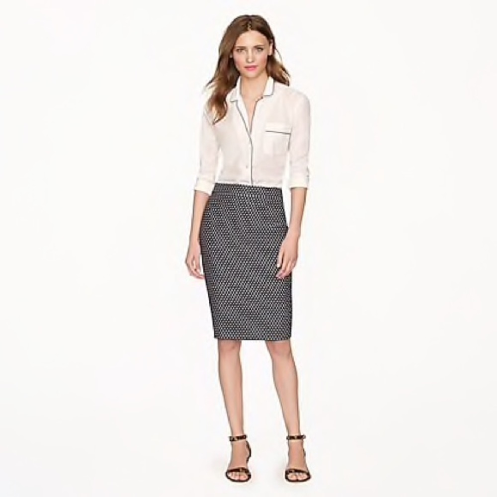 J.Crew No. 2 Pencil Skirt in Polka Dot Jacquard